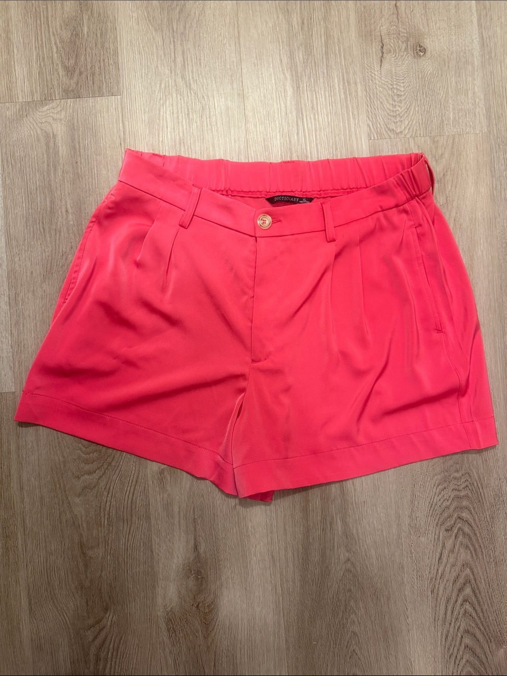 High-Rise Coral Pink Tailored Bermuda Shorts
